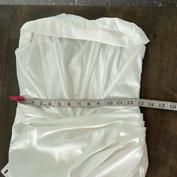 NWT KUTUMAI Cowl Neck Satin Corset Dress Strapless Tube Top Split Party Cocktail - Picture 14 of 16